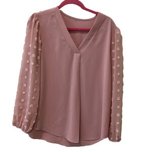 Pink Swiss dot blouse, large 🔵